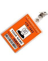 Custom Inmate Prison Orange ID Badge Costume Name Tag Prop Add your name and pic - £10.38 GBP