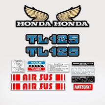 Sticker Emblem Honda TL 125 1970 Blue Side Cover Fuel Gas Tank Complete Free shp - £29.91 GBP