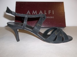 Amalfi by Rangoni Size 7 M Colle Black Glitter Heels Sandals New Womens Shoes - £88.10 GBP