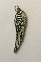 Vintage Necklace Pendant Wing Silver Metal 1 3/4” H C 1/2” W - £2.19 GBP