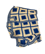 Vtg 60s Mid Century Modern MCM Square Hand Crochet Blanket Bedspread Kin... - $445.45
