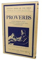 Rev. Dr. A. Cohen PROVERBS :  With Hebrew Text, English Translation 1st Edition - $90.00