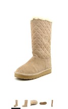 Michael Kors Sandy Quilted pieced Tall Boots khaki suede fur sherpa,Size  6 - £108.24 GBP