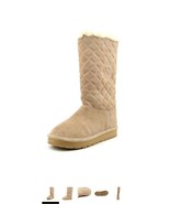 Michael Kors Sandy Quilted pieced Tall Boots khaki suede fur sherpa,Size  6 - £108.10 GBP