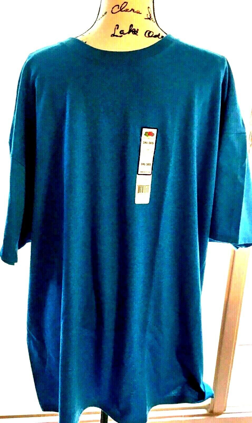 NWT Men’s Fruit of the Loom Blue 3XL TShirt New Cotton Polyester SKU 044-03 - £5.45 GBP