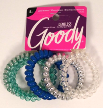 Goody Crease Free Hair Coils 5 Count Dentless Jelly Bands Ponytailers #1... - £7.85 GBP