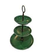 Unmarked Vintage Three Tier Serving Tray  Bauer Pottery Green 1950s Mid ... - $120.66 CAD