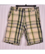 Plugg Co. Shorts Plaid Mens Flat Front Size 32 - $18.94