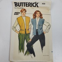 Vintage Butterick 4630 Sewing Pattern Misses Vest X-Large - $8.92