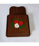 Vintage Wooden Knife Holder Block Colorful Handpainted Apples Theme Wall... - $300.17 MXN