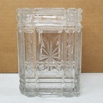 Cut Glass Box Imperfect Wheat Starburst Frosted Design Elegant Vanity Vt... - $18.95