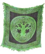 Green Tree of Life Fringed Altar Cloth! - $90.39 MXN