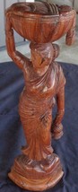 Beautiful Hand Carved Solid Wood Statue – Woman in India Carrying Basket–AMAZING - £158.26 GBP