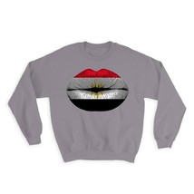 Lips Egyptian Flag : Gift Sweatshirt Egypt Expat Country For Her Woman Feminine  - £23.14 GBP