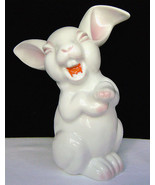 Vintage Rosenthal Porcelain Laughing Bunny White Pink Tinted Rabbit Germany 60's - $45.00