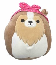 Kelly Toys Squishmellow  11&quot;Andres The Sheltie Dog Pink Bandana Valentine NWT - £29.24 GBP