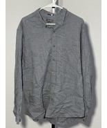 Eddie Bauer Long Sleeve Button Shirt Gray Size 2XL Front Pocket - $11.08