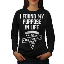 Wellcoda Pizza Purpose Life Womens Sweatshirt, Tasty Casual Pullover Jumper - £23.10 GBP+