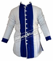 Thick Padded Gambeson White with Blue Full Sleeve Length Coat ABS - £56.57 GBP+