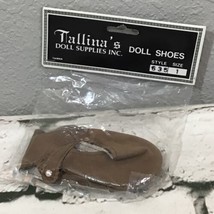 Tallinas Doll Supplies Vintage Shoes Sz 1 Brown New in Package  - $7.91