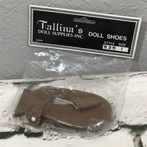 Tallinas Doll Supplies Vintage Shoes Sz 1 Brown New in Package  - £6.30 GBP