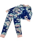 Nordstrom Rack Girl’s Pink &amp; Blue Watercolor Matching Pajama Set Size 10 - £12.17 GBP