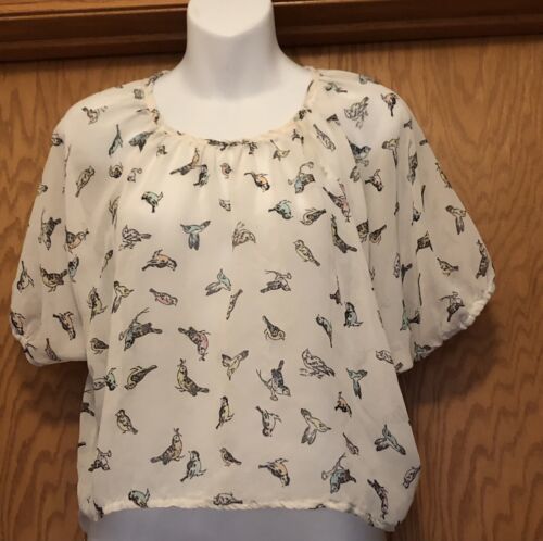 Primary image for Beautees Girls Size 10-12 Sheer Top Bird Pattern