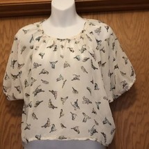 Beautees Girls Size 10-12 Sheer Top Bird Pattern - $4.90