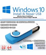 Windows 10 Home Pro USB Reinstall Upgrade Install Repair Restore With Dr... - $429.93 MXN