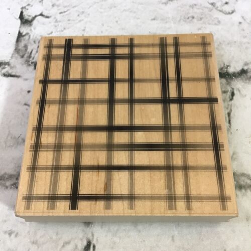 Hero Arts Rubber Stamp #S5369 Box Plaid Large 4.5” Square Checkered Pattern 2010 - $9.89