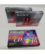 Lot of 3 Blank Audio Cassette Tapes (2 Sony HF) (1 Maxell UDII) New Sealed - £6.13 GBP