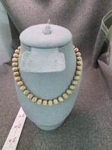 Vintage Monet brushed matte Textured Goldtone bead necklace 18&quot; - £34.09 GBP