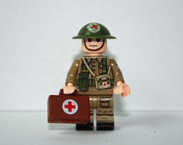 British soldier WW2 medic Building Minifigure Bricks US - $8.03