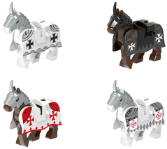 4pcs/set The Warhorse of Knights of the Temple War Horse Minifigure + Free Stand - £7.16 GBP
