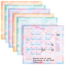 6-Pack Adhesive Blank Monthly Dry Erase Wall Calendar, 3 Colors, 13.75X1... - £22.77 GBP
