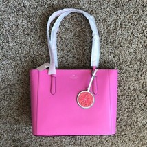 Kate Spade Loli Large Tote Pink Smooth Leather Bright Peony WKRU6824 NWT $329 FS - £116.66 GBP