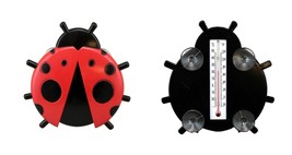 Dependable Industries Indoor Outdoor Ladybug Shape Thermometer with Suction Cups - £6.95 GBP