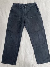 Carhartt Double Knee B136 BLK Black Duck Dungaree Pants Jeans Size 36 x 32 - $59.40