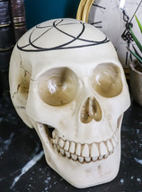 Gothic Sacred Geometry Seed Of Life Earth Creation Cosmic Energy Skull Figurine - £19.76 GBP