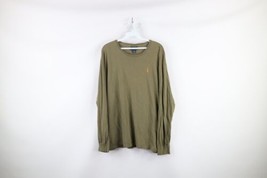 Vintage 90s Ralph Lauren Mens Large Distressed Long Sleeve T-Shirt Olive Green - £23.23 GBP