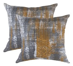 TreeWool (Pack of 2) Decorative Throw Pillow Covers Brush Art Accent in 100% Cot - £16.66 GBP
