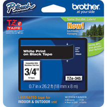 Brother TZe345 18mm white on black TZ tape PT1400 PT2730VP PT9600 PT1830... - $32.98