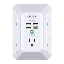 Wall Charger, Surge Protector, QINLIANF 5 Outlet Extender with 4 USB Cha... - $27.71