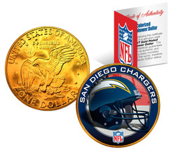 San Diego Chargers Nfl 24K Gold Plated Ike Dollar Us Coin * Nfl Licensed * - £7.54 GBP
