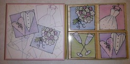 2006 Hero Arts LL071 Wedding Day Wood Mounted Rubber Boxed Stamp Set Pre... - $12.86