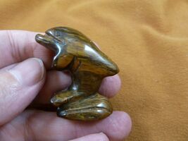 (Y-DOL-JU-566) brown Tiger eye DOLPHIN JUMPING Porpoise gemstone statue ... - €13,46 EUR