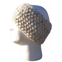 Women&#39;s Headband Hand Knit Men&#39;s Alpaca Blend M/L Biscotti Off White Ear... - £14.66 GBP