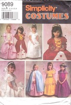 Simplicity Sewing Pattern 9089 Costume Dress Veil Cape Girls Size 2-6 - £7.16 GBP
