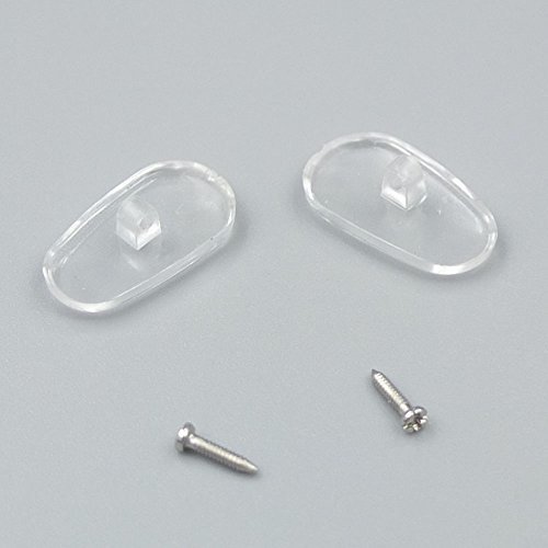 Bluemoona 200 Pairs - Silicone Eyeglass Screw in Nose Pads Soft Oval Screw-On fo