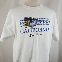 Vintage San Diego California Shirt Adult XL White Crew Sailing Ocean Beach Coast - £14.93 GBP